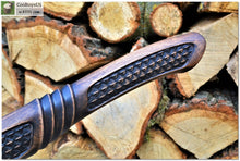 Load image into Gallery viewer, Perfect personificated axe &quot;Breath of Spring&quot;- small hatchet in Viking style for carving, camping and other activities. Steel anniversary.
