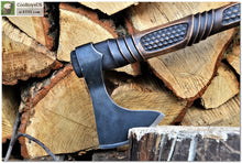 Load image into Gallery viewer, Perfect personificated axe &quot;Breath of Spring&quot;- small hatchet in Viking style for carving, camping and other activities. Steel anniversary.
