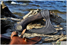 Load image into Gallery viewer, Kitchen Viking Axe &quot;BBQ Chef Friend&quot;- special Meat and not only axe. Butcher axe. Slasher. Chefs cleaver. Bearded ax. 6th Anniversary Gift.
