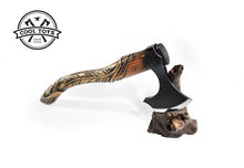 Load image into Gallery viewer, Personificated collectible axe &quot;Like a Feather&quot;- Sport standard camping  hatchet in Viking style. Iron Steel 6th anniversary.
