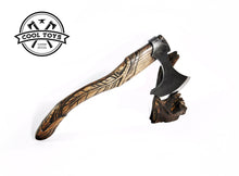 Load image into Gallery viewer, Personificated collectible axe &quot;Like a Feather&quot;- Sport standard camping  hatchet in Viking style. Iron Steel 6th anniversary.
