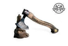 Load image into Gallery viewer, Personalized ornately decorated Axe &quot;Nidhogg Power&quot;-  Power Wisdom Strength Endurance Leadership. 6th Anniversary Gift. Gift of your Viking.
